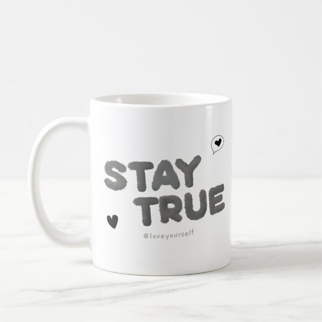Simple Gray Text Coffee Cup (Left)