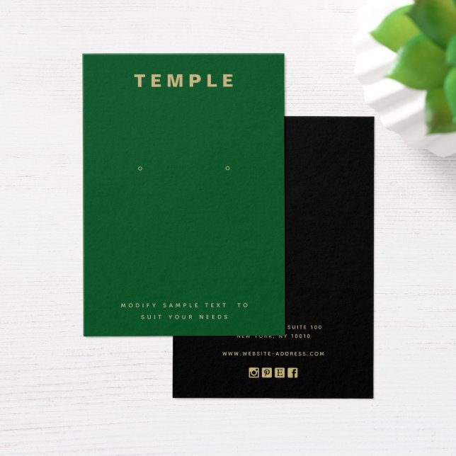 Simple Green Add Your Logo Earring Display Card (Desk)