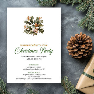 Simple Green And Gold Christmas Tree Holiday Card