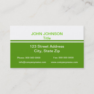 Simple Green and White Business Card