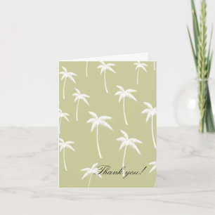 Simple Green and White Palm Trees Thank You Card