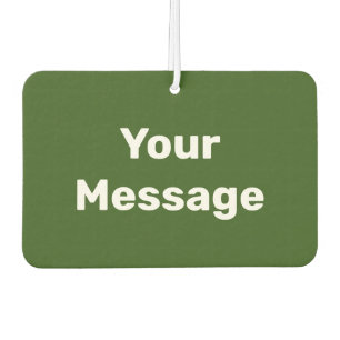 Simple Green and White Your Message Text Template Car Air Freshener
