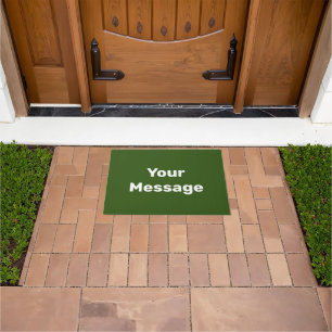 Simple Green and White Your Message Text Template Doormat