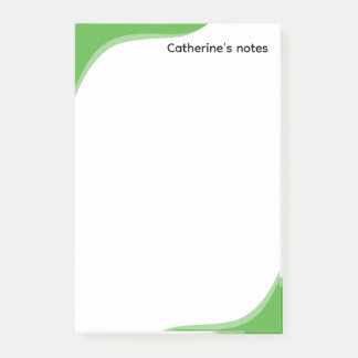 Simple green & black waves customisable post-it notes