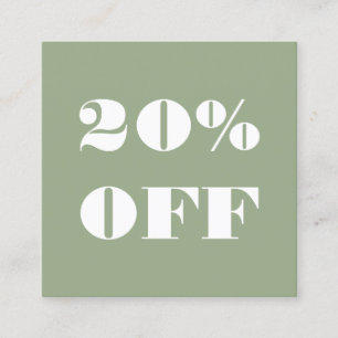 Simple green bold minimalist trendy modern discount card