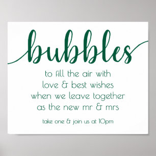 Simple Green Bubbles   Hunter Emerald Party Event Poster