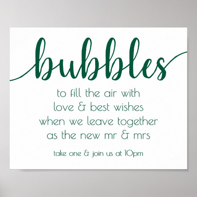 Simple Green Bubbles | Hunter Emerald Party Event Poster (Front)