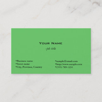 simple, green business card. card