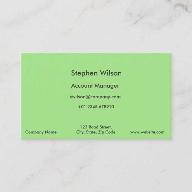 Simple Green Business Cards Single Colour (Front)