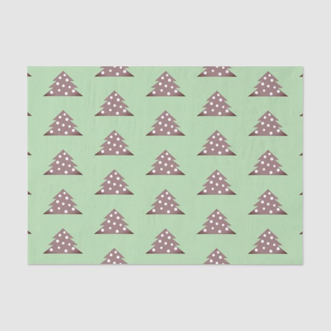 Simple Green Christmas tree Patten Holiday Tissue Paper (Front)