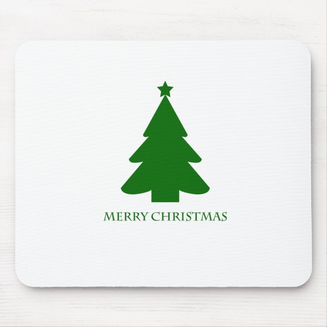 Simple green cristmas tree mouse mat (Front)