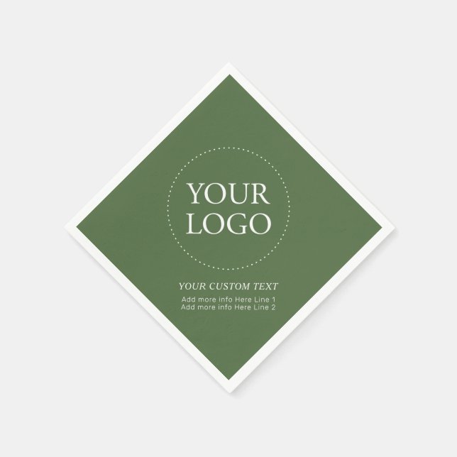 Simple Green Custom Business Logo Promotional Napkin (Corner)