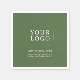 Simple Green Custom Business Logo Promotional Napkin