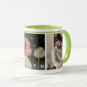 Simple green Custom Photo Collage Mug
