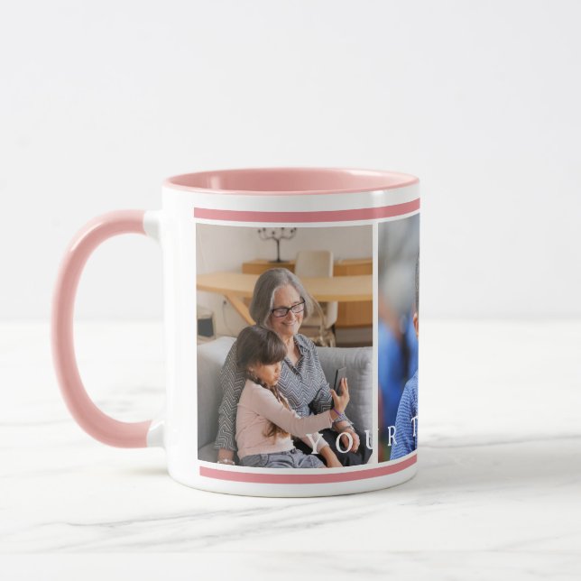Simple green Custom  Photo grandparents day Mug (Left)