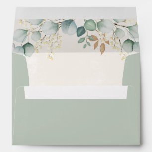 Simple Green Eucalyptus Floral Greenery Botanical Envelope