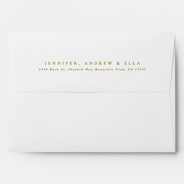Simple Green Eucalyptus Inside Gold Text Envelope (Back (Top Flap))