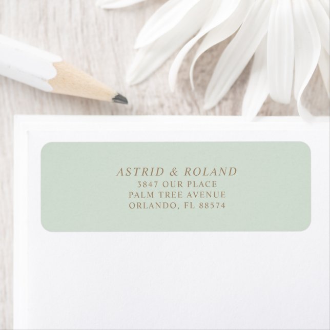 Simple Green & Faux Gold Return Address  (Insitu)