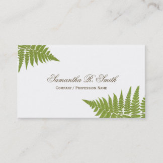 Simple Green Fern Elegant Woodland Design Business Card