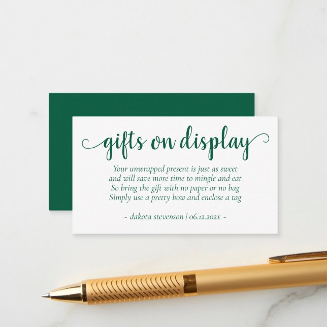 Simple Green Gifts on Display | Apple Any Event Enclosure Card (Front/Back In Situ)