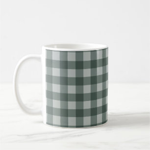 Simple Green Gingham Checkered Coffee Mug