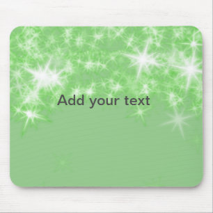 Simple green glitter sparkle stars add your text mouse mat