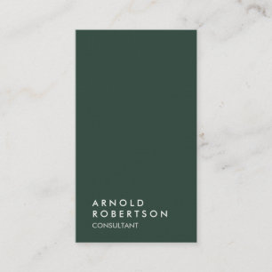 Simple Green Grey Trendy Modern Minimalist Business Card