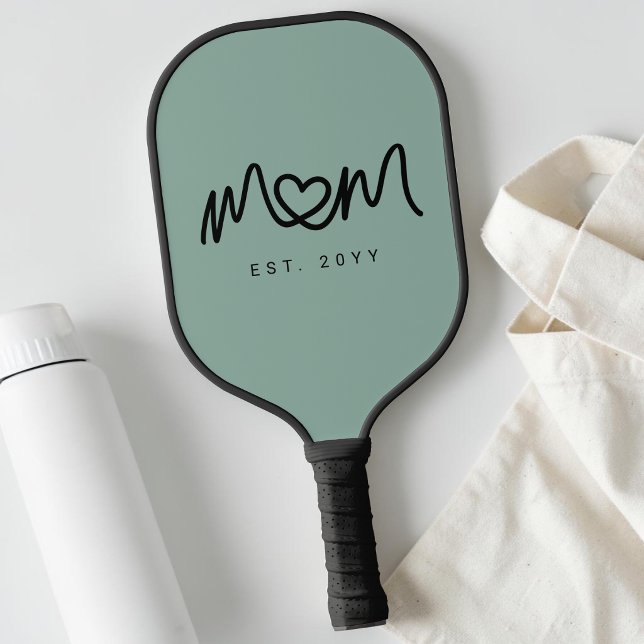 Simple Green Heart Script Mum Established Est Pickleball Paddle (Simple Green Heart Script Mom Established Est Pickleball Paddle)