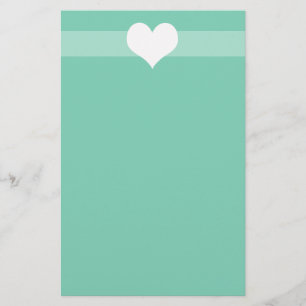 Simple Green Heart Stationary Stationery