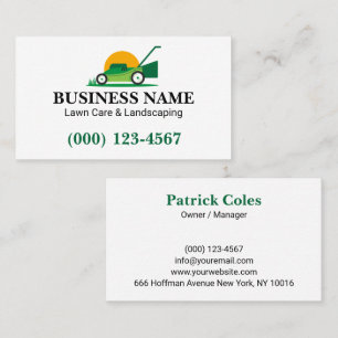 Simple Green Lawn Care & Landscaping Business Card