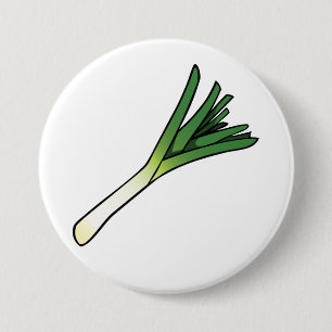 Simple Green Leek Vegetable 7.5 Cm Round Badge