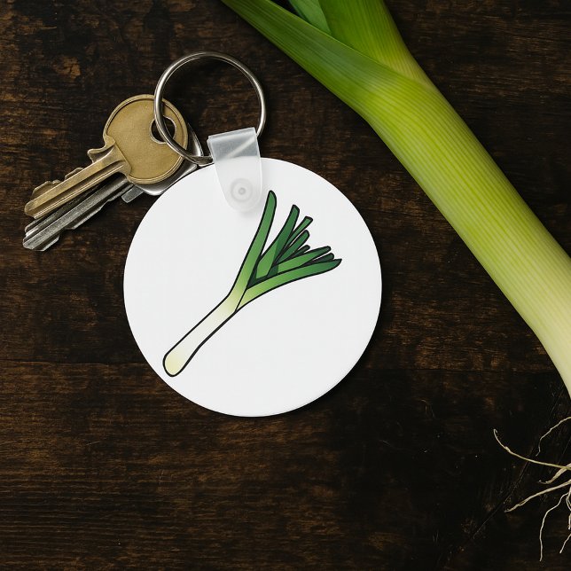 Simple Green Leek Vegetable Key Ring (Creator Uploaded)