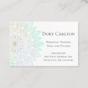 Simple Green & Light Purple Mandala Business Card