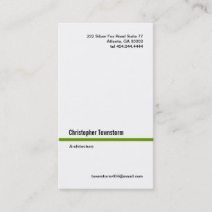 Simple Green Line Vertical Business Card
