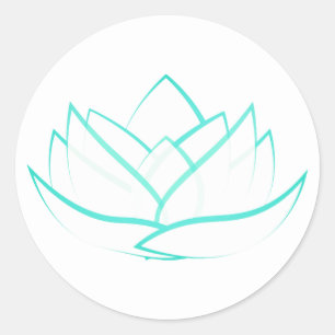 Simple Green Lotus Flower Sticker