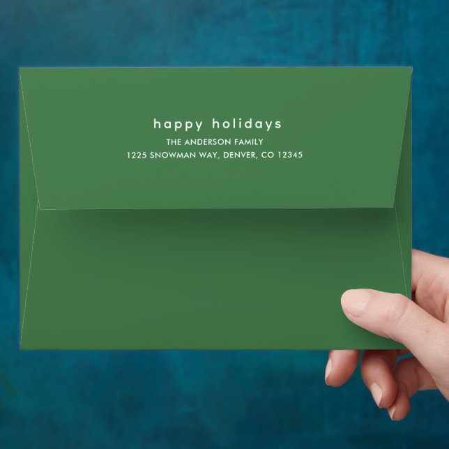 Simple Green Modern Christmas Envelope (Hand)