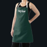 Simple Green Modern Minimalist Trendy Personalised Apron<br><div class="desc">Introducing our Simple Green Modern Minimalist Trendy Personalised Apron—a thoughtful and stylish gift designed especially for the culinary enthusiast in your life. This personalised apron for women is the perfect custom Mother's Day gift, offering a unique touch that transforms an everyday kitchen essential into a cherished keepsake. Crafted with meticulous...</div>