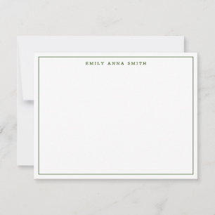 Simple Green Modern Professional Border Note Card