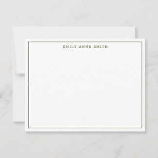 Simple Green Modern Professional Border Note Card