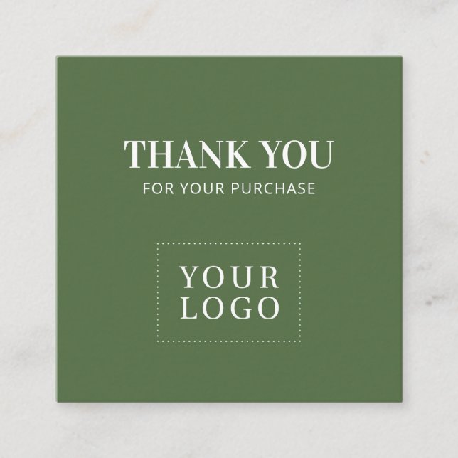 Simple Green Modern Thank you Business Cards (Front)