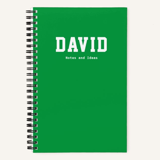 Simple Green Notes and Ideas Wide Ruled Notebook (Front)