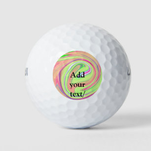 Simple green orange watercolor add your text name  golf balls