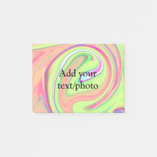 Simple green orange watercolor add your text name post-it notes