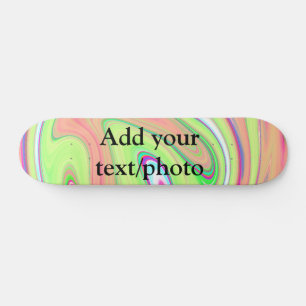 Simple green orange watercolor add your text name skateboard