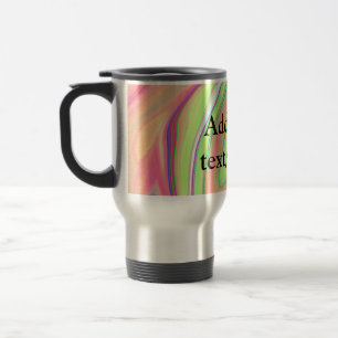 Simple green orange watercolor add your text name travel mug