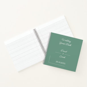 Simple Green Personalised Wedding Guest Notebook