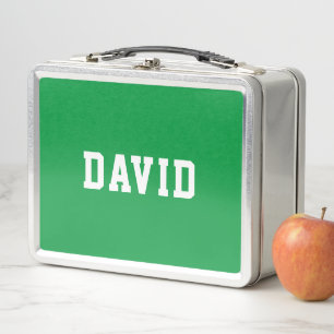 Simple Green Personalized Back to School Metal Lunch Box