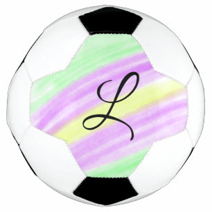 Simple green purple watercolor add your monogram n football