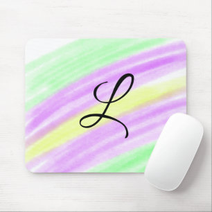 Simple green purple watercolor add your monogram n mouse mat