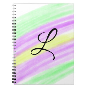 Simple green purple watercolor add your monogram n notebook